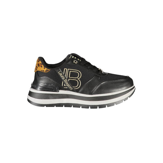 Laura Biagiotti Black Polyester Women Sneaker 1728,67403481248,Athletic - Sneakers - Shoes,Black,EU38/US8,EU40/US10,Laura Biagiotti,New with tags,Shoes,Sneakers - Shoes,Women