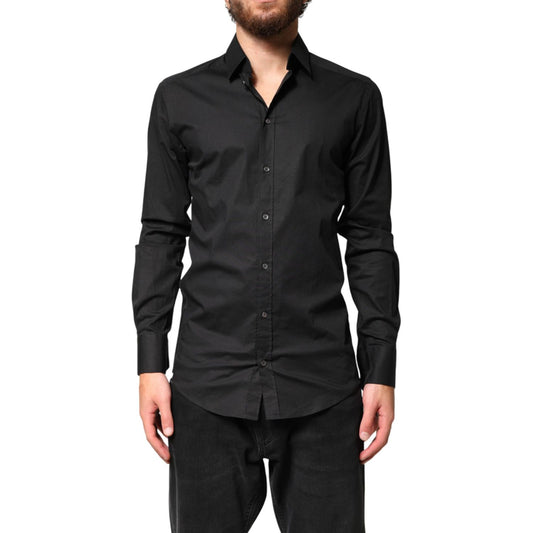 Dolce & Gabbana Black GOLD Cotton Men Dress Formal Shirt1728,67345645728,Black,Clothing,Dolce & Gabbana,Dress Shirts - Shirts - Clothing,IT38 | XS,Material: 97%CO+03,Men,Preowned / Defect,Shirts - Clothing