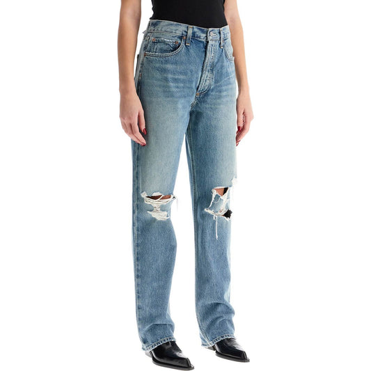 Agolde relaxed straight fit kelly used effect jeans Jeans Agolde Slate Gray