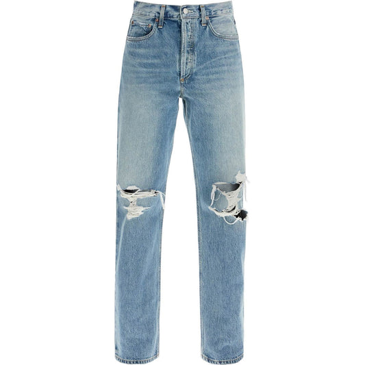Agolde relaxed straight fit kelly used effect jeans Jeans Agolde Light Slate Gray