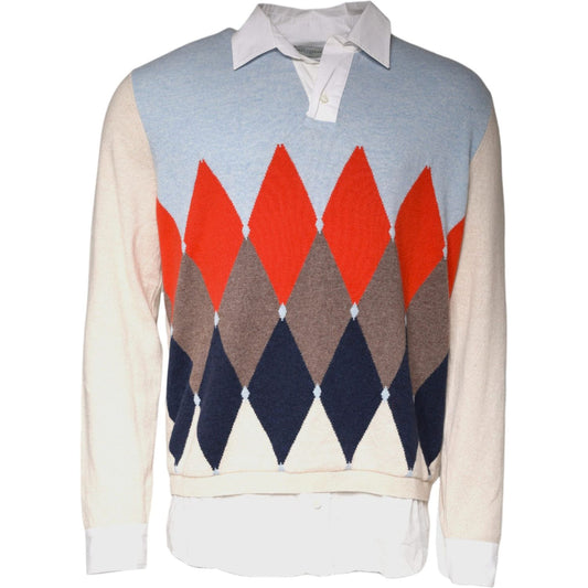 Ballantyne Multicolor Patterned Collared Long Sleeves Pullover Sweater TSH87117-50