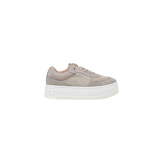 Calvin Klein Jeans Beige Recycled Cotton Platform Sneakers