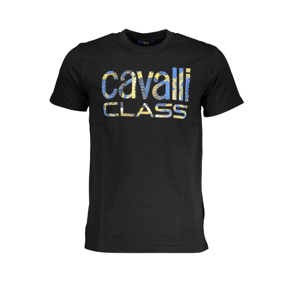 Cavalli Class Nero Cotton Men T-Shirt