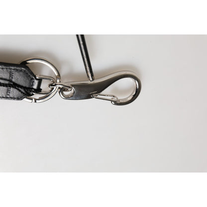 Dolce & Gabbana Black Burgundy Nylon DG Logo Crown Holder Keychain Keyring