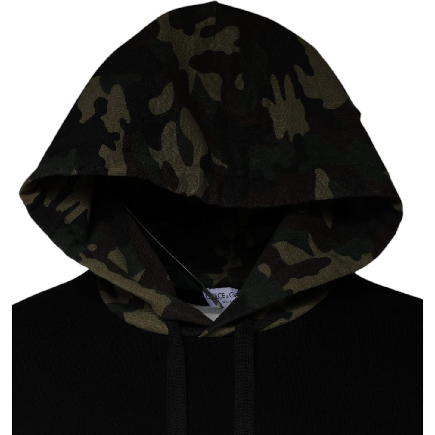 Dolce & Gabbana Black Camouflage Hooded Sweatshirt Sweater TSH87040-44