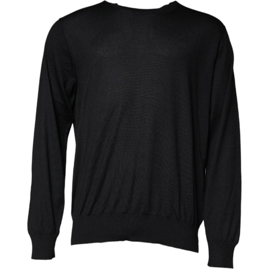 Dolce & Gabbana Black Cashmere Crew Neck Pullover Sweater TSH86927-58