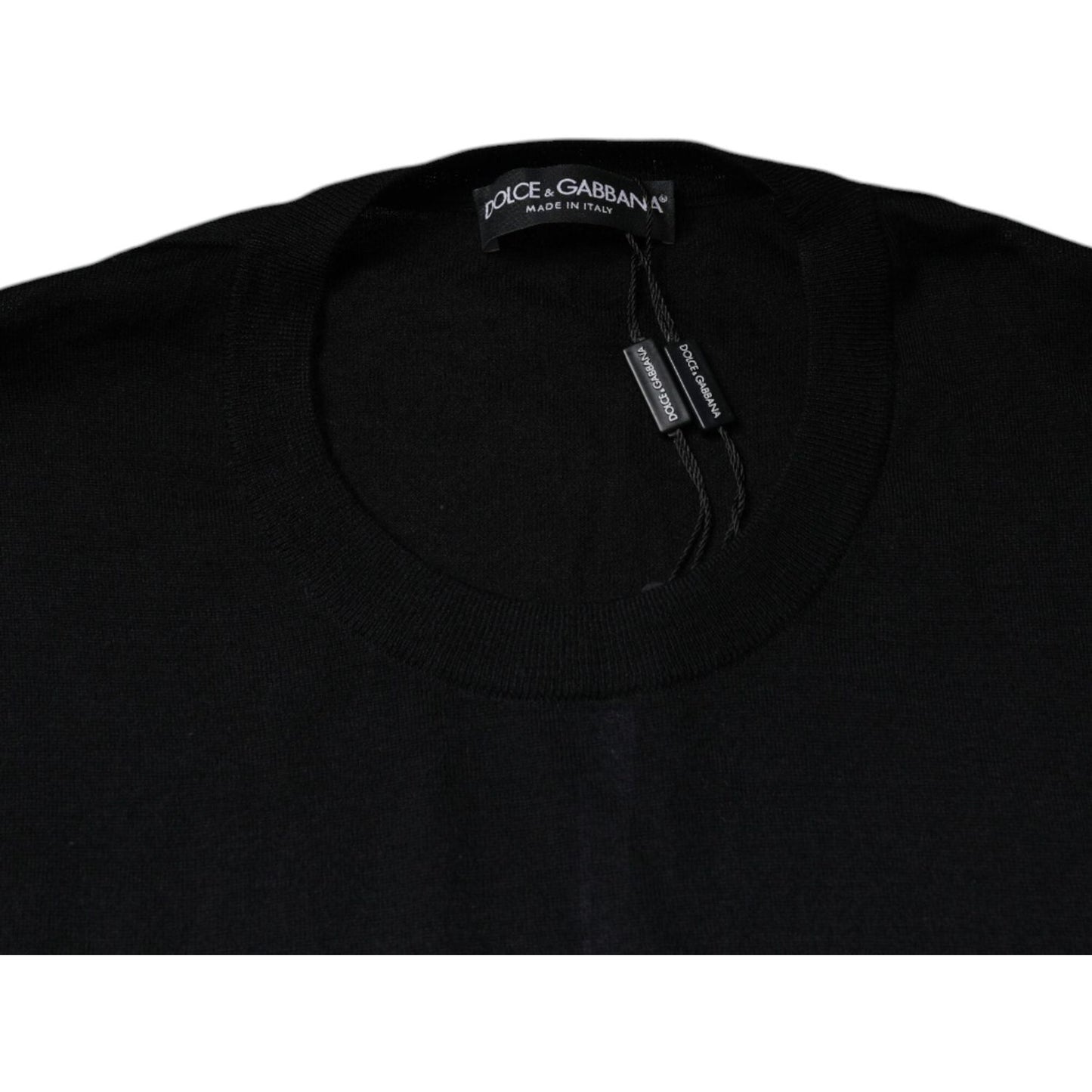 Dolce & Gabbana Black Cashmere Crew Neck Pullover Sweater TSH86927-58
