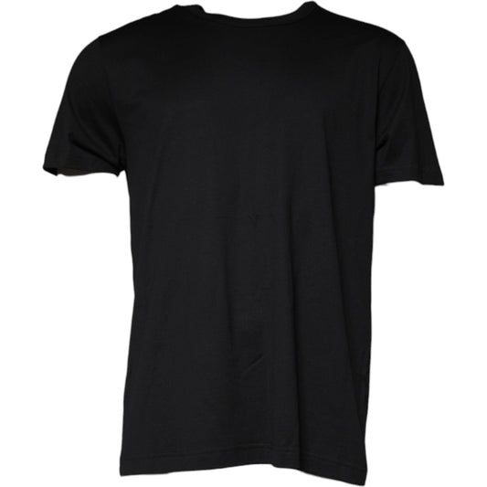 Dolce & Gabbana Black Cotton Shorts Sleeves Crewneck T-shirt TSH86907-54