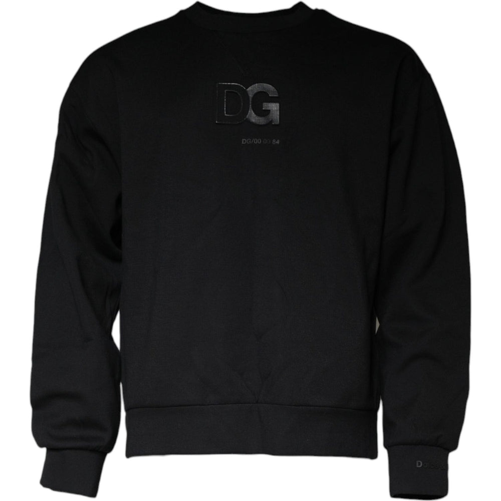Dolce & Gabbana Black DG Logo Cotton Men Sweatshirt Sweater TSH87092-50