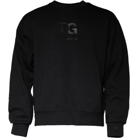 Dolce & Gabbana Black DG Logo Cotton Men Sweatshirt Sweater TSH87092-50