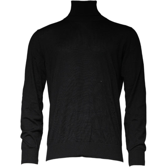 Dolce & Gabbana Black Long Sleeve Turtleneck Men Pullover Sweater TSH87058-52