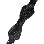 Dolce & Gabbana Black Silk Polka Dot Adjustable Neck Men Papillon Bow Tie Dolce & Gabbana Dark Slate Gray