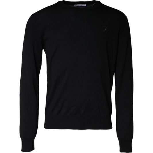 Dolce & Gabbana Black Wool Knit Crew Neck Pullover Sweater TSH86976-50