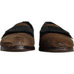 Dolce & Gabbana Brown Calf Hair Leather Loafers Formal Dress Shoes Dolce & Gabbana Dark Slate Gray