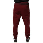 Dolce & Gabbana Dark Red Cotton Men Jogger Sweatpants Pants PAN75562-50