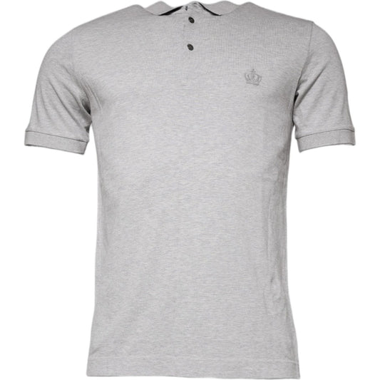 Dolce & Gabbana Gray Crown Collared ShortSleeve Polo T-shirt TSH86895-44