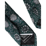 Dolce & Gabbana Green Floral Print Silk Adjustable Men Tie Dolce & Gabbana Dark Slate Gray