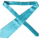 Dolce & Gabbana Light Blue Satin Silk Wide Adjustable Men Tie Dolce & Gabbana Steel Blue