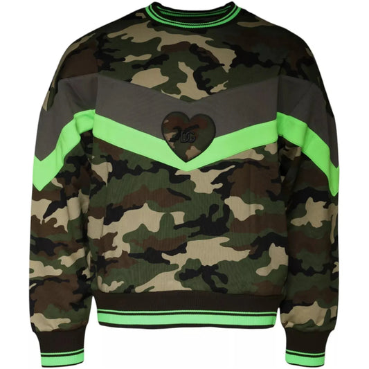 Dolce & Gabbana Multicolor Camouflage Sweatshirt Sweater TSH86731-50