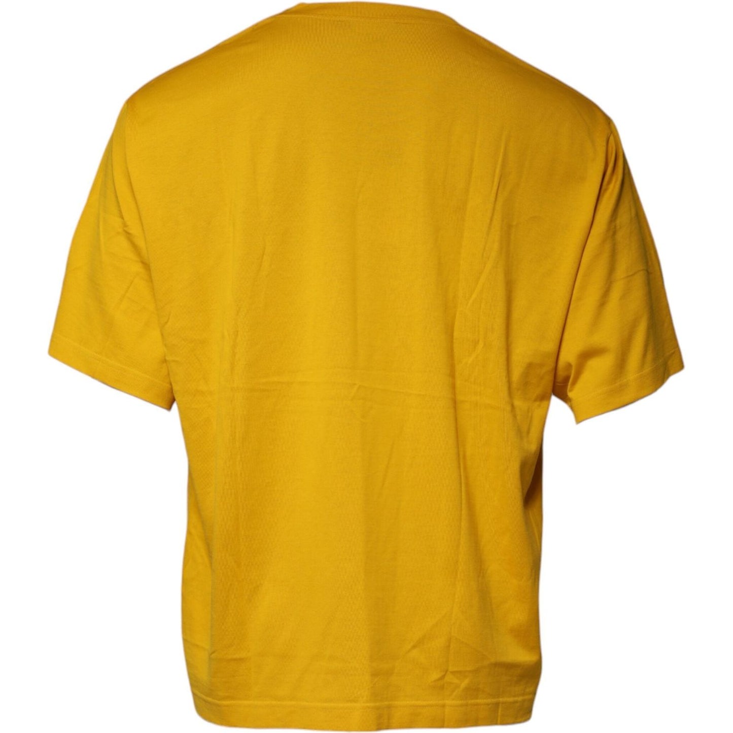 Dolce & Gabbana Mustard Embossed Logo Crew Neck T-shirt TSH86913-56