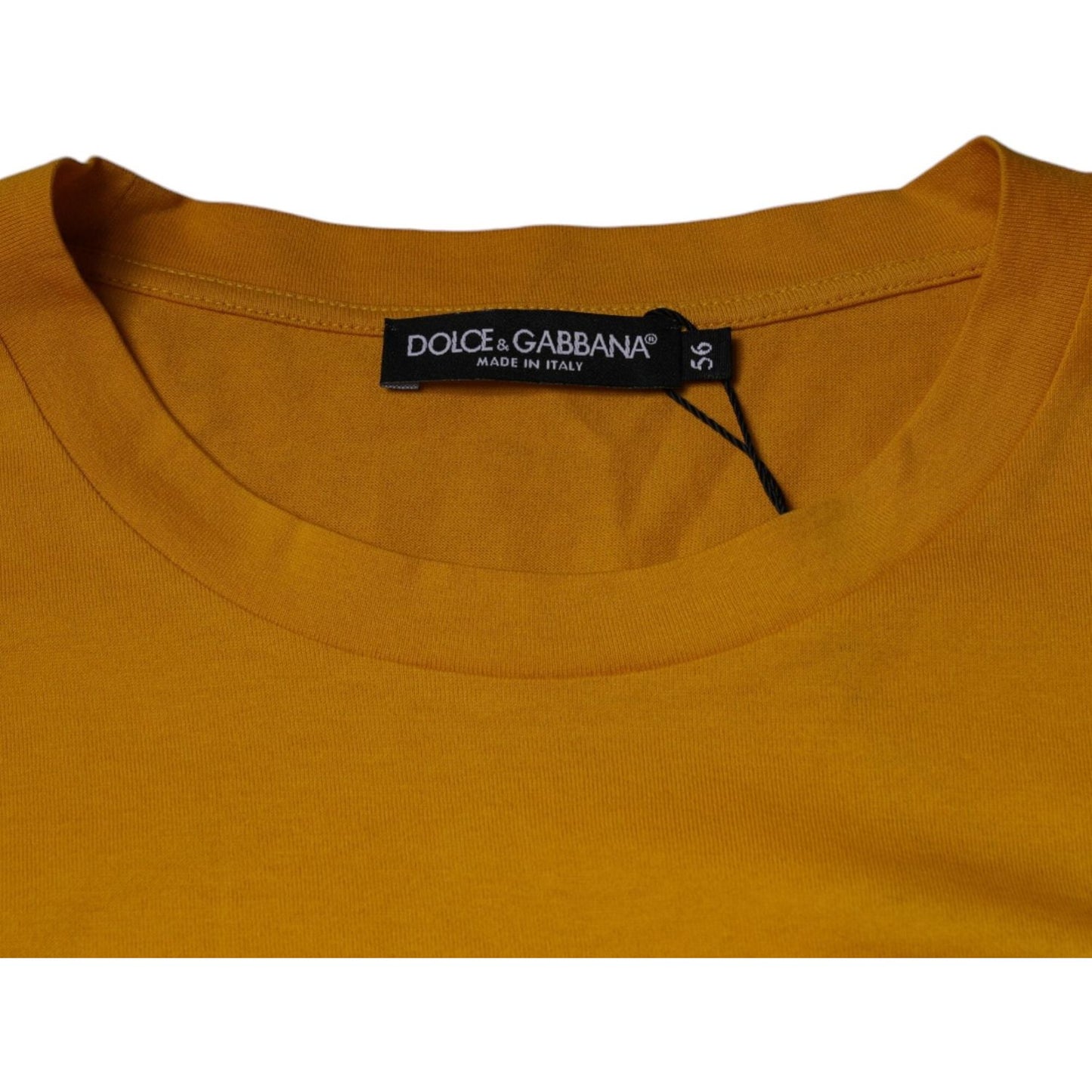 Dolce & Gabbana Mustard Embossed Logo Crew Neck T-shirt TSH86913-56