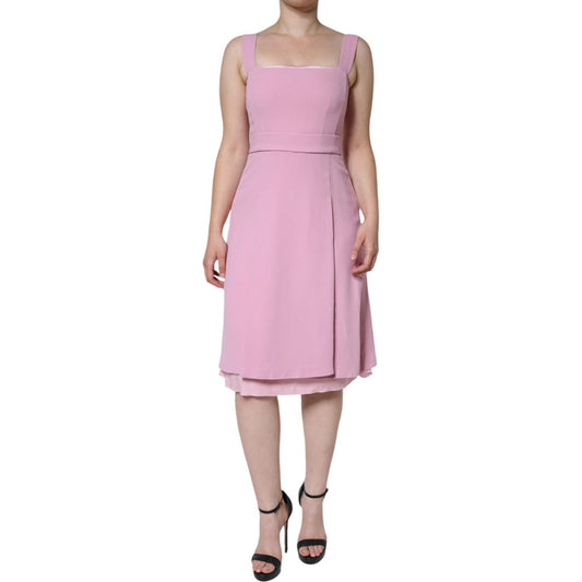 Dolce & Gabbana Pink A-line Flare Viscose Sleeveless Dress DR281199-42