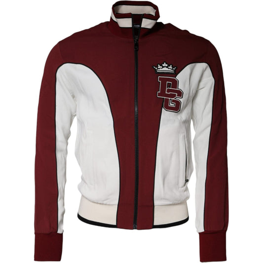 Dolce & Gabbana Red White Logo Full Zip Sweatshirt Sweater TSH86972-44