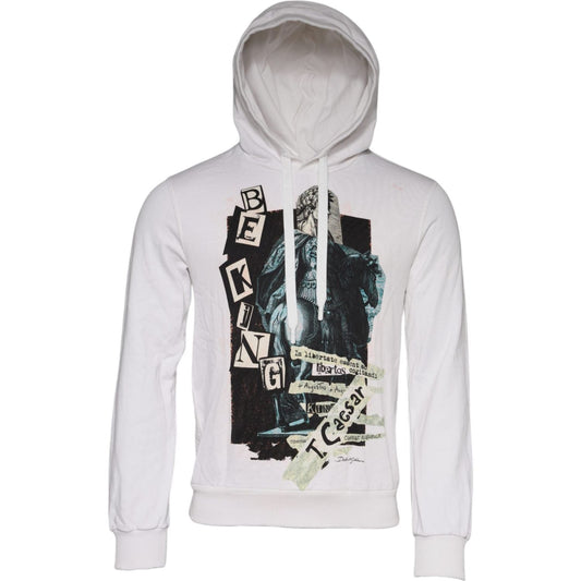 Dolce & Gabbana White Caesar Cotton Hooded Pullover Sweater TSH87224-48