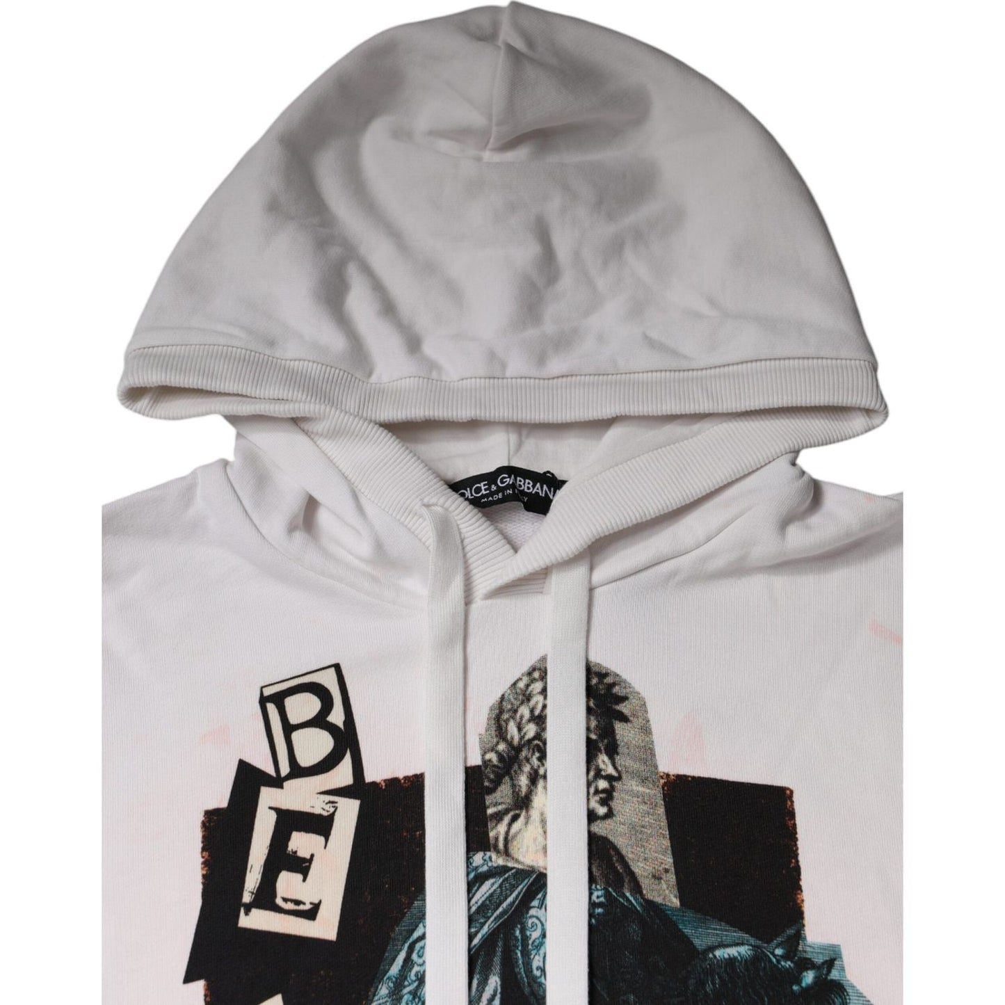Dolce & Gabbana White Caesar Cotton Hooded Pullover Sweater TSH87224-48