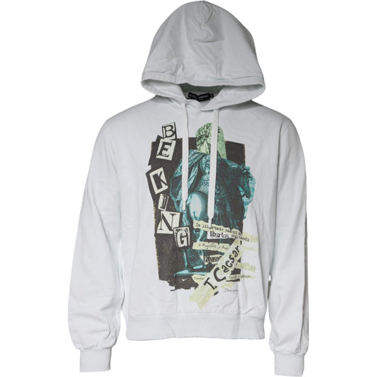 Dolce & Gabbana White Caesar Cotton Hooded Pullover Sweater TSH87226-54
