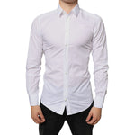 Dolce & Gabbana White Cotton Collared Men Formal Dress Shirt TSH6295-39