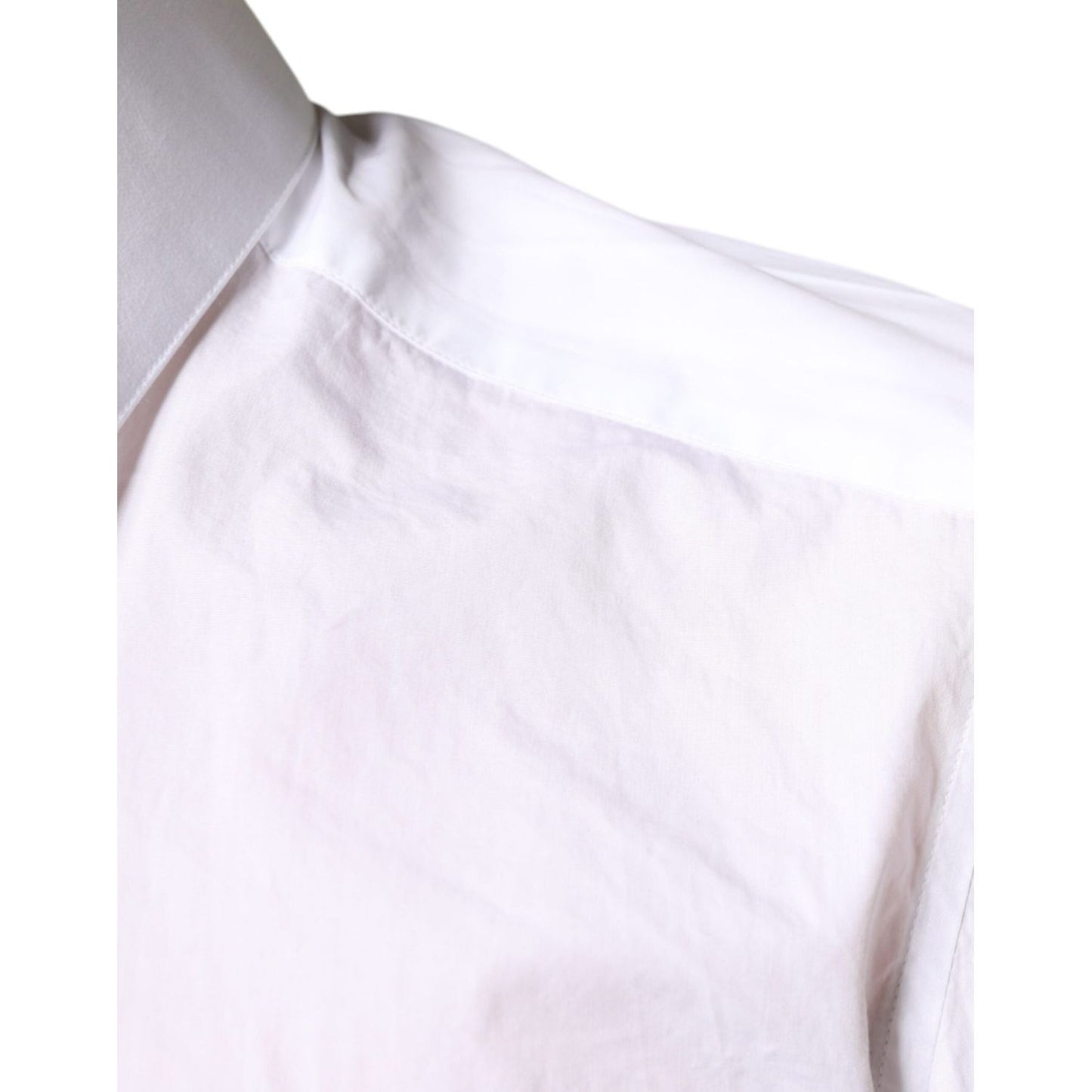 Dolce & Gabbana White Cotton Collared Men Formal Dress Shirt TSH6295-39