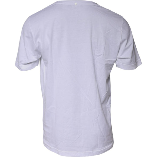 Dolce & Gabbana White Cotton Crew Neck Short Sleeves T-shirt TSH87404-48