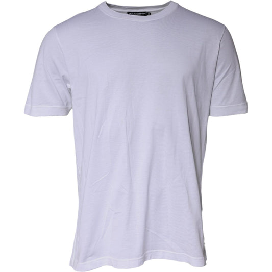 Dolce & Gabbana White Cotton Crew Neck Short Sleeves T-shirt TSH87404-48