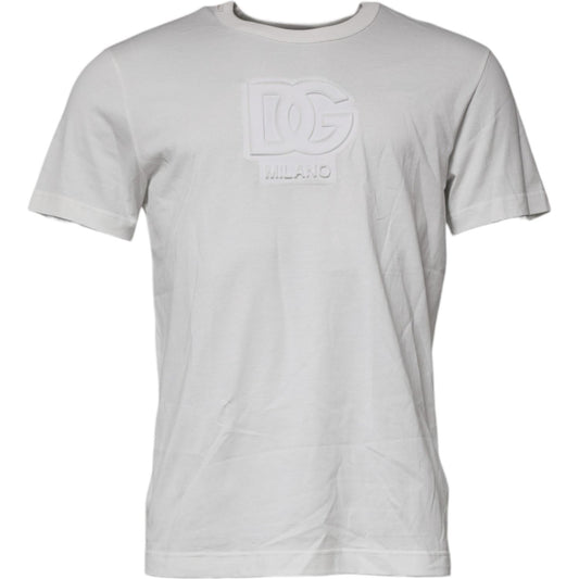 Dolce & Gabbana White DG Logo Cotton Crew Neck T-shirt TSH87377-50