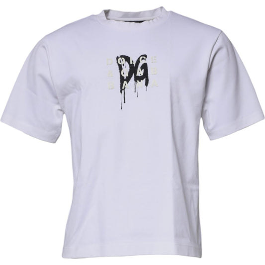 Dolce & Gabbana White DG Logo Crew Neck Short Sleeve T-shirt TSH87259-44