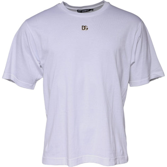 Dolce & Gabbana White DG Logo Crew Neck Short Sleeve T-shirt TSH87408-48