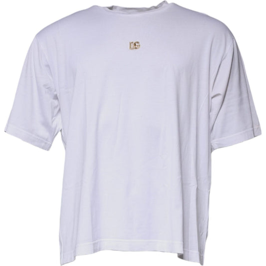 Dolce & Gabbana White DG Logo Crew Neck Short Sleeve T-shirt TSH87420-58