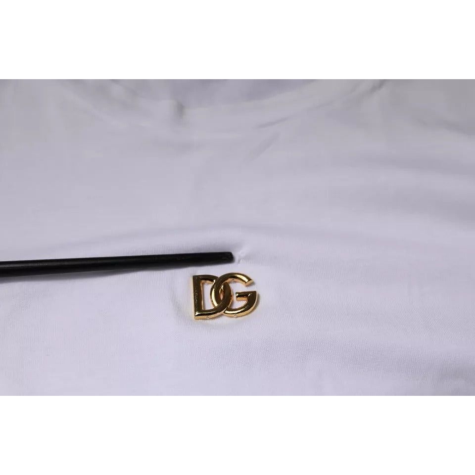 Dolce & Gabbana White DG Logo Crew Neck Short Sleeve T-shirt TSH87420-58