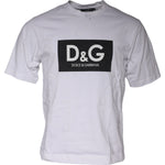 Dolce & Gabbana White Logo Print Cotton Crew Neck T-shirt TSH86874-44