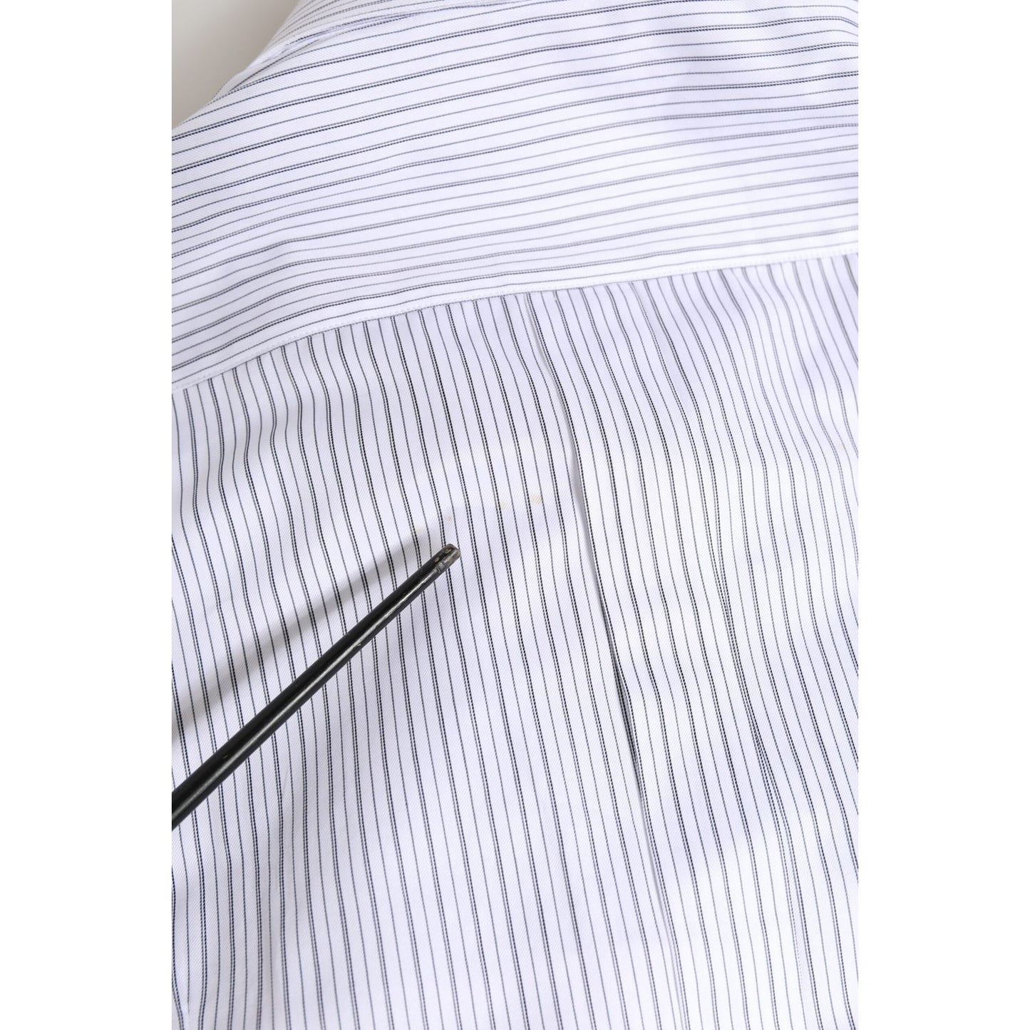 Dolce & Gabbana White Stripes Long Sleeves GOLD Dress Shirt