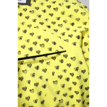Dolce & Gabbana Yellow Heart Crew Neck Men Pullover Sweater