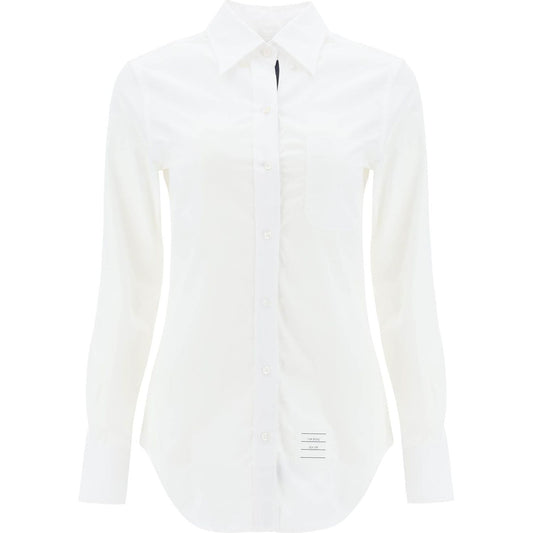 Thom Browne fitted shirt in poplin Topwear Thom Browne White Smoke
