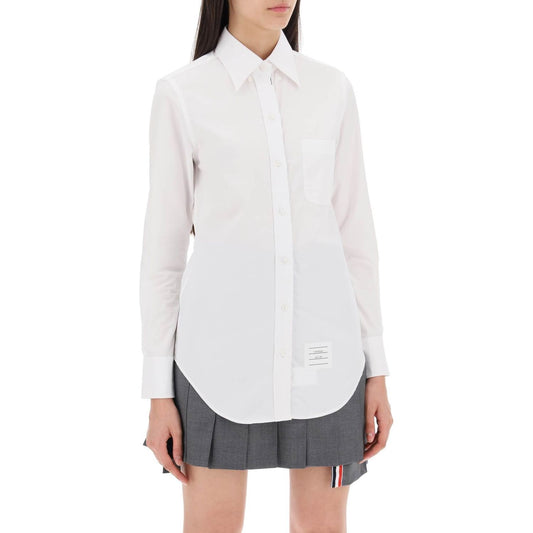 Thom Browne fitted shirt in poplin Topwear Thom Browne Light Gray