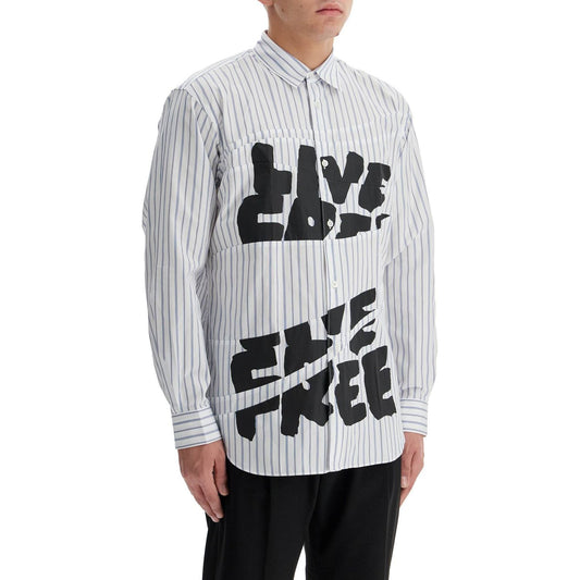 Comme Des Garcons Shirt 'live free printed shirt' Shirts Comme Des Garcons Shirt Light Gray