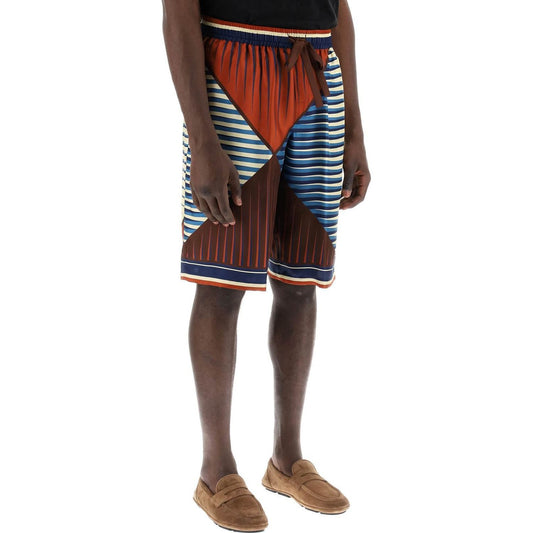 Dolce & Gabbana printed silk bermuda shorts set Short trousers Dolce & Gabbana Dark Slate Gray