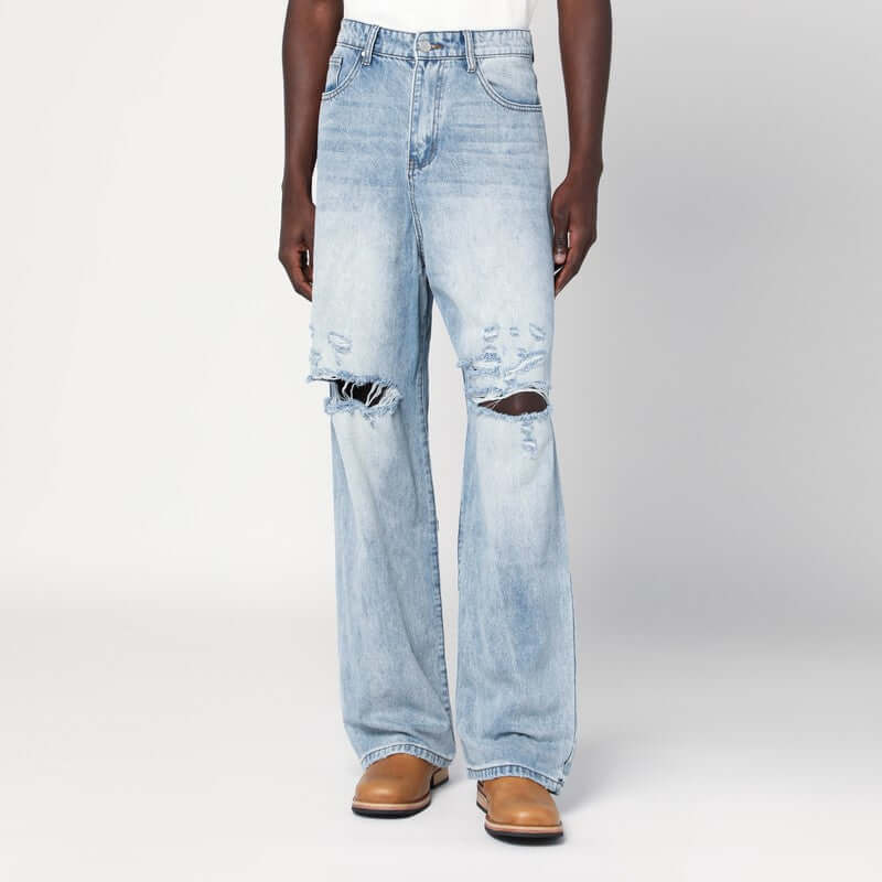 Basketcase Gallery Light blue washed jeans with rips LAXDCO/Q_BASKG-LB_310