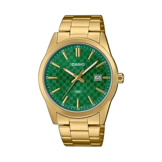 CASIO COLLECTION Mod. DATE CARBON LOOK DIAL - GOLD SERIE - GREEN WATCHES CASIO COLLECTION & VINTAGE Tan