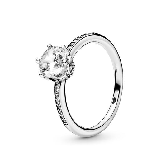 PANDORA JEWELS Mod. CLEAR SPARKLING CROWN - RING - Size 52