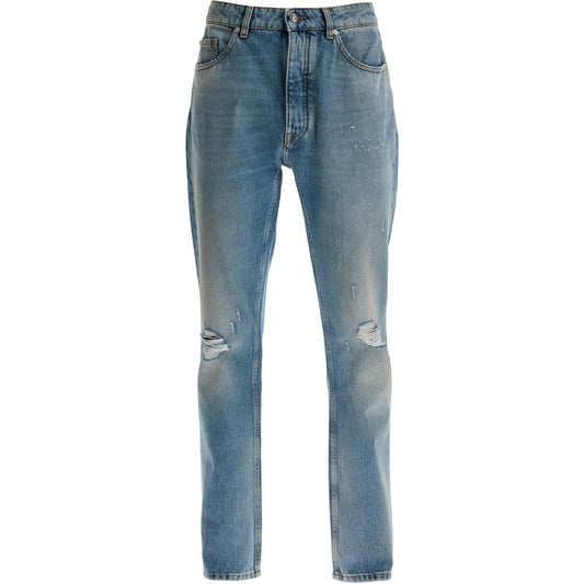Palm Angels straight leg monogram print jeans Jeans Palm Angels Slate Gray